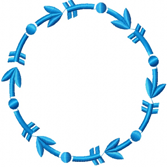 Arrow Wreath Frame for Monogram Machine Embroidery Design 
