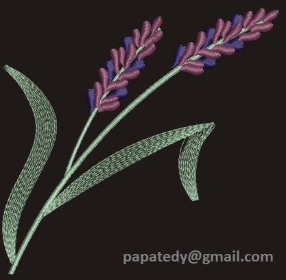 Lavender provence flowers Sprig Machine Embroidery Design 