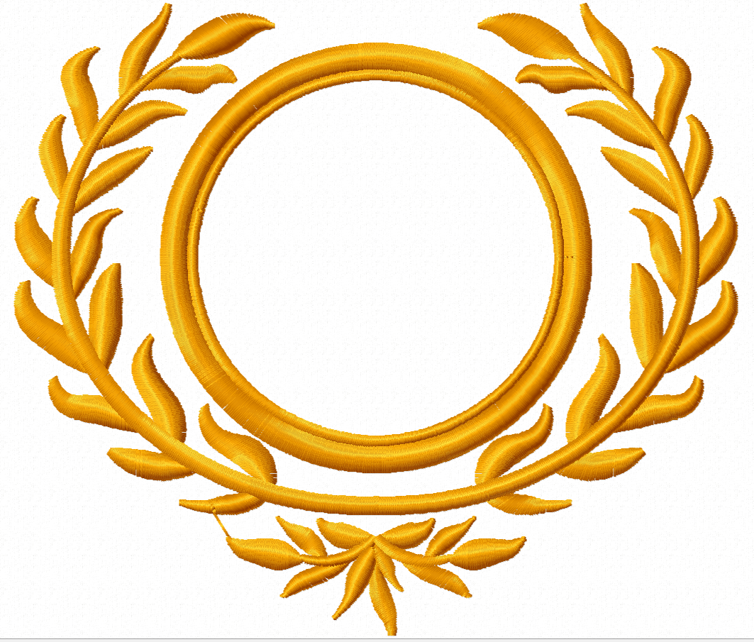 Laurel wreath for monogram Machine Embroidery Design  