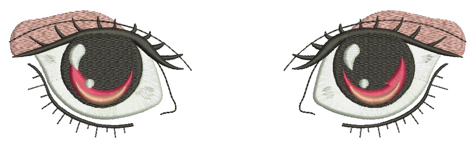 Pink Pair Left and Right Eyes for Soft Toys Machine Embroidery Designs 