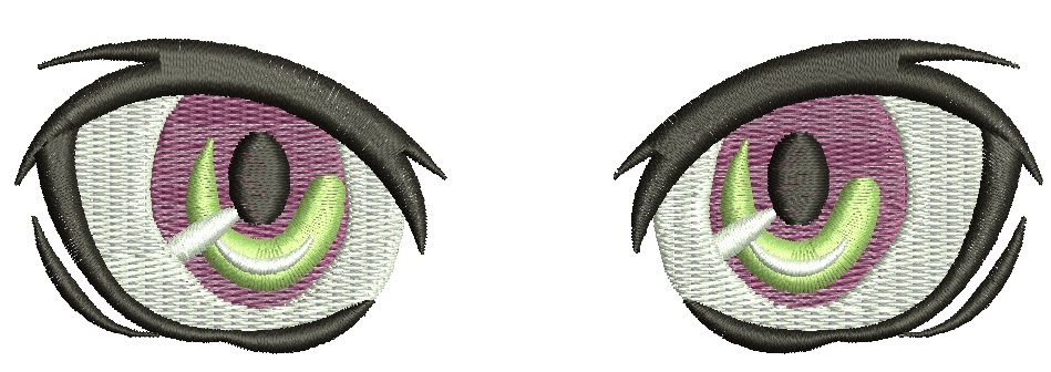 Eyes anime for toys, left and right pair machine embroidery design, instantly download 