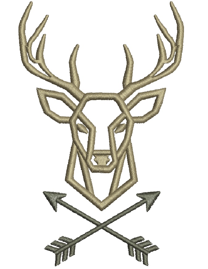 Boho Deer Head with Crossed Arrows Machine Embroidery Design 