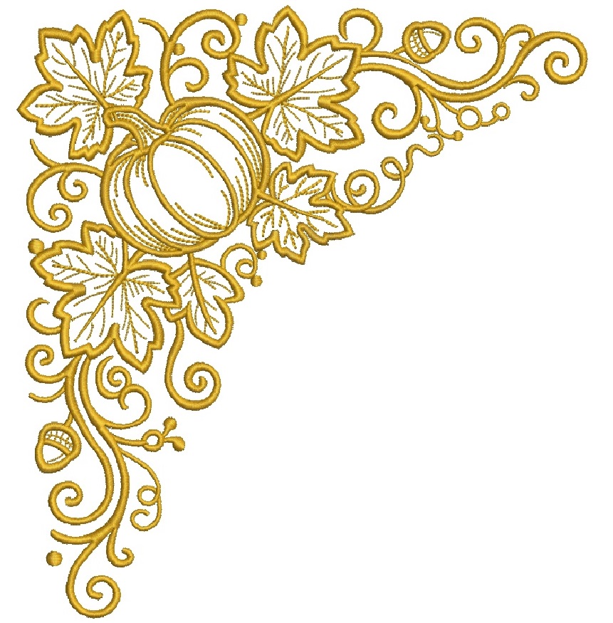 Grape Harvest Corner Machine Embroidery Design  