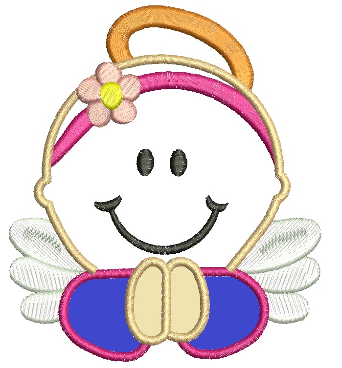 Little Angel applique machine embroidery design 