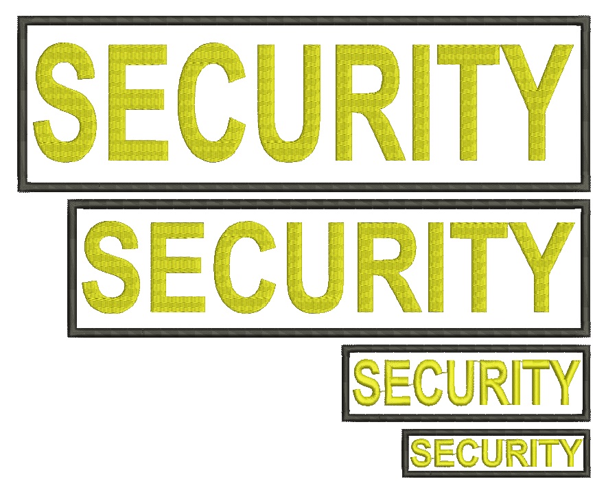 Security Patch Machine Embroidery Design, Security Uniform Name Tape, Tactical Badge, Uniform Chest Patch, Jacket Emblem, Digital File PES DST