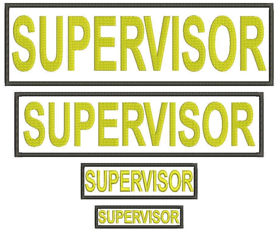 Supervisor Security Name Tape Machine Embroidery Design, Custom Uniform Badge, Tactical Name Patch, Security Staff ID Patch, Jacket Vest Cap 