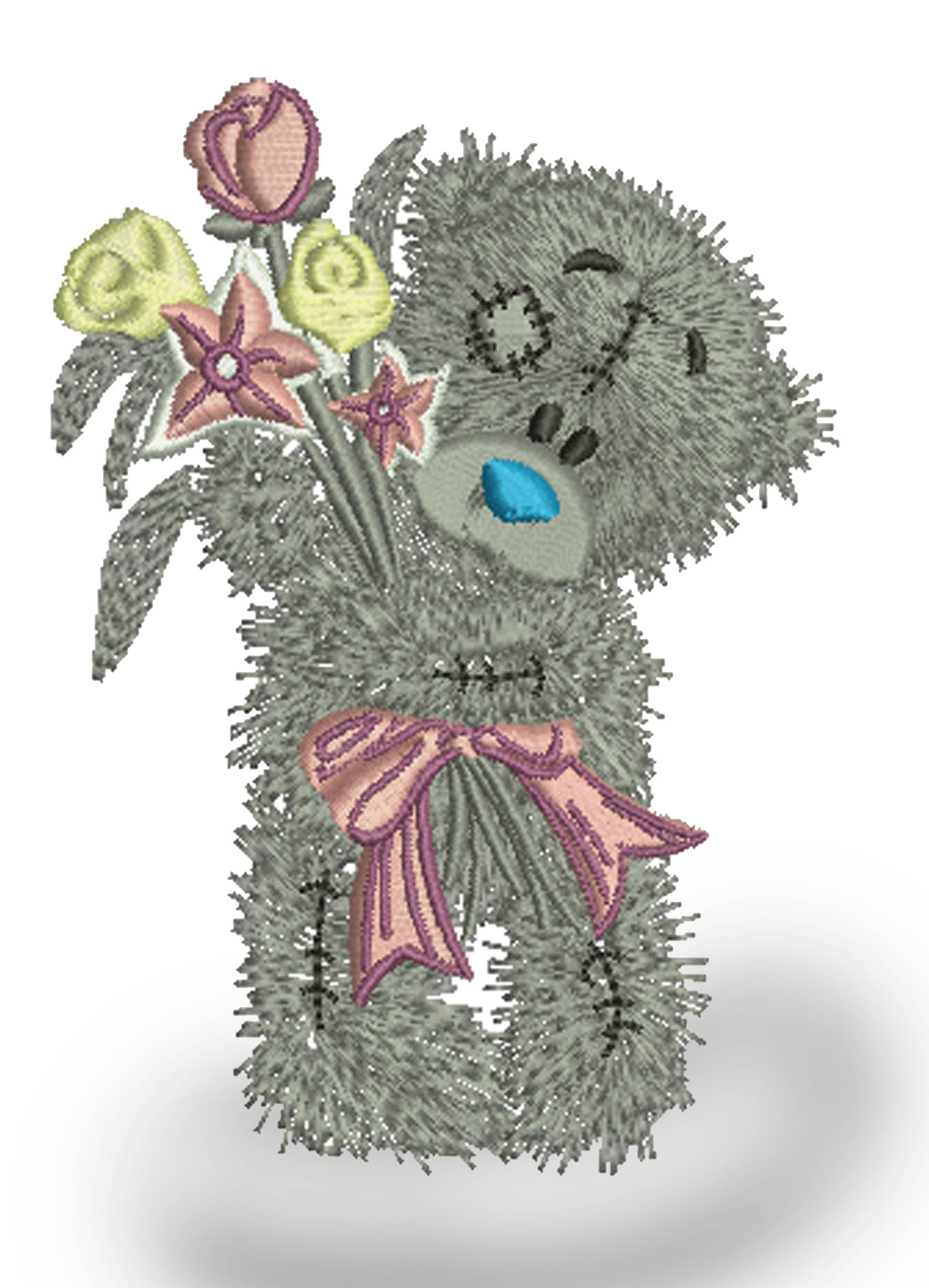 Cute Teddy Bear Machine Embroidery Design 1 Size  