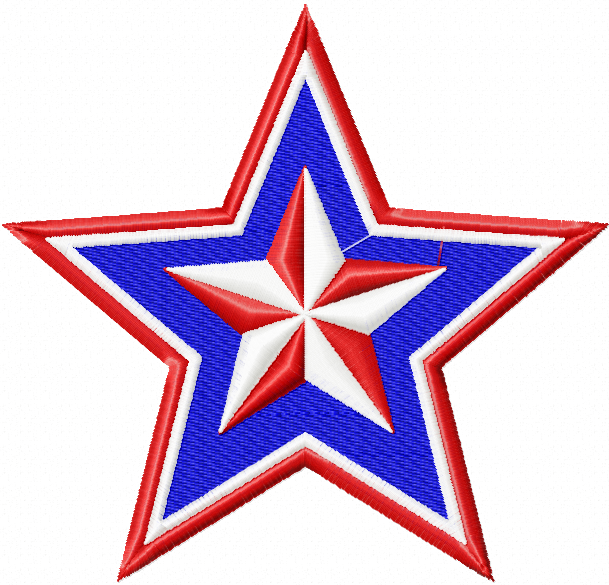 Usa flag star machine embroidery design 