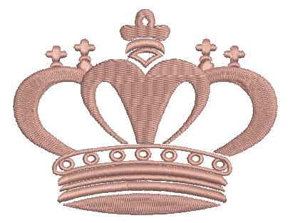 Pink Princess Crown Machine Embroidery Design 