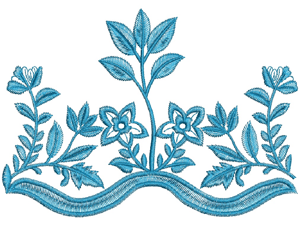 Floral border festoon machine embroidery design 