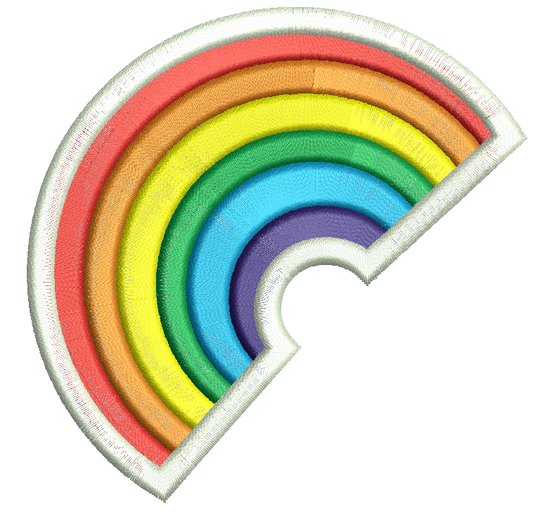 Rainbow Machine Embroidery Design 