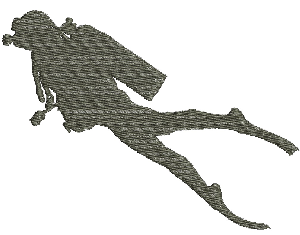 Scuba Diver Machine Embroidery Design  