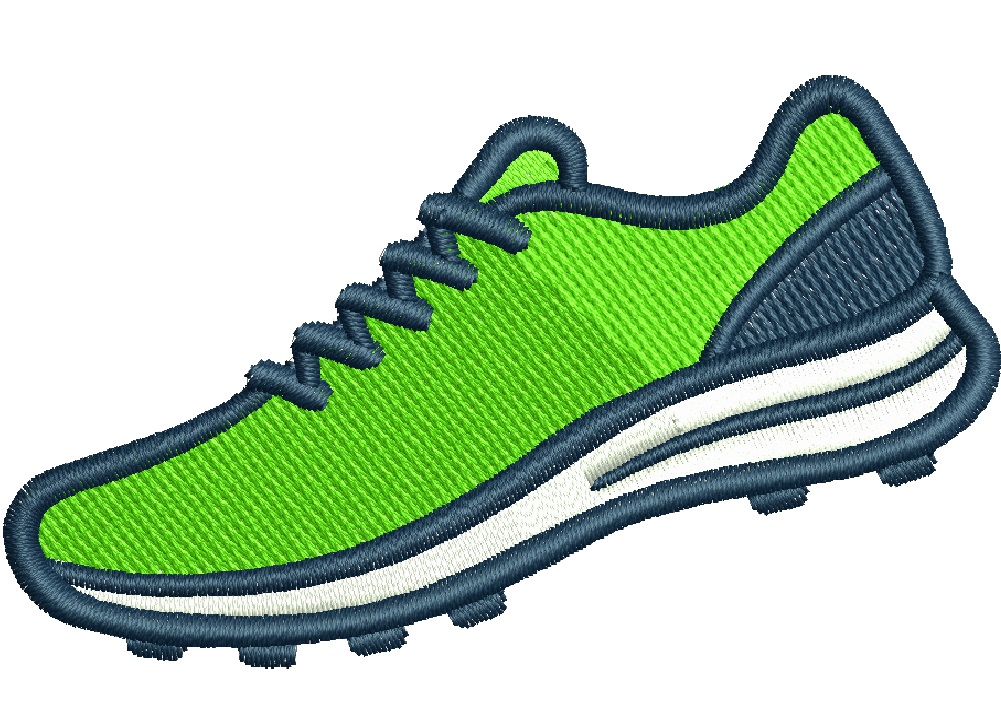 Neon Lime Running Shoe Machine Embroidery Design 