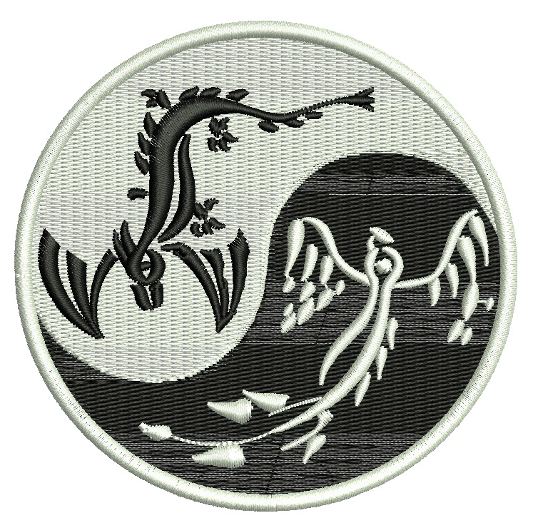 Yin Yang Dragons Machine Embroidery Design 