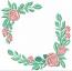 Flowers frame for monogram, Machine Embroidery Design 