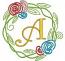 Flower Wreath  for monogram machine embroidery design letters not included 