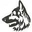 German Shepherd Peeking Dog embroidery design, instant download 