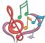 Cute Love Music Notes embroidery design 