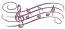 Musical notes machine embroidery design 
