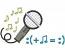 Microphone and notes machine embroidery design 