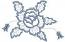 Flower and leaves machine embroidery design 
