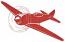 Red sport airplane flying – Machine Embroidery Design 