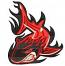 Shark in the fire machine embroidery design 