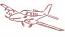 Flying plane outline sketch - machine embroidery design 