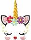 Girly unicorn face head machine embroidery design 06072025