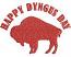 Bison silhouette Happy Dyngus Day machine embroidery design  