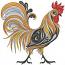 Rooster machine embroidery design 