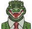 Crocodile head machine embroidery design 
