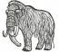 Woolly mammoth machine embroidery design 