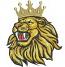 Roaring Lion with Crown Machine Embroidery Design 