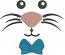 Bunny Face and Bow Machine Embroidery Design  