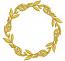 Gold Laurel Wreath Machine Embroidery Design 