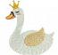 Elegant Swan in Princess Crown Machine Embroidery Design 