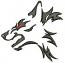 Black Wolf Head with Red Burning Eyes Machine Embroidery Design 