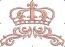 Crown over Baroque Floral Border Machine Embroidery Design 
