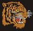 Tiger Head with Open Mouth and Green Eyes Machine Embroidery Design 