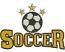Soccer Ball with Stars and Text Machine Embroidery Design 
