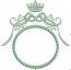 Crown and Bow Monogram Frame Machine Embroidery Design 