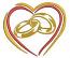 Wedding Rings and Heart Machine Embroidery Design 