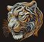 Tiger Head Machine Embroidery Design for Dark Fabric 
