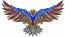 Eagle with Spread Wings in American Flag Colors Machine Embroidery Design  