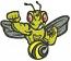 Angry hornet with red eyes Machine Embroidery Design 