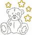 Teddy Bear and Stars Machine Embroidery Design 