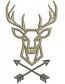Boho Deer Head with Crossed Arrows Machine Embroidery Design 