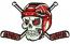 Skull in Hockey Helmet with Crossed Sticks Machine Embroidery Design 