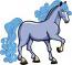 Blue Fairy Horse Vector SVG File, Wavy Mane Fantasy Horse Illustration 